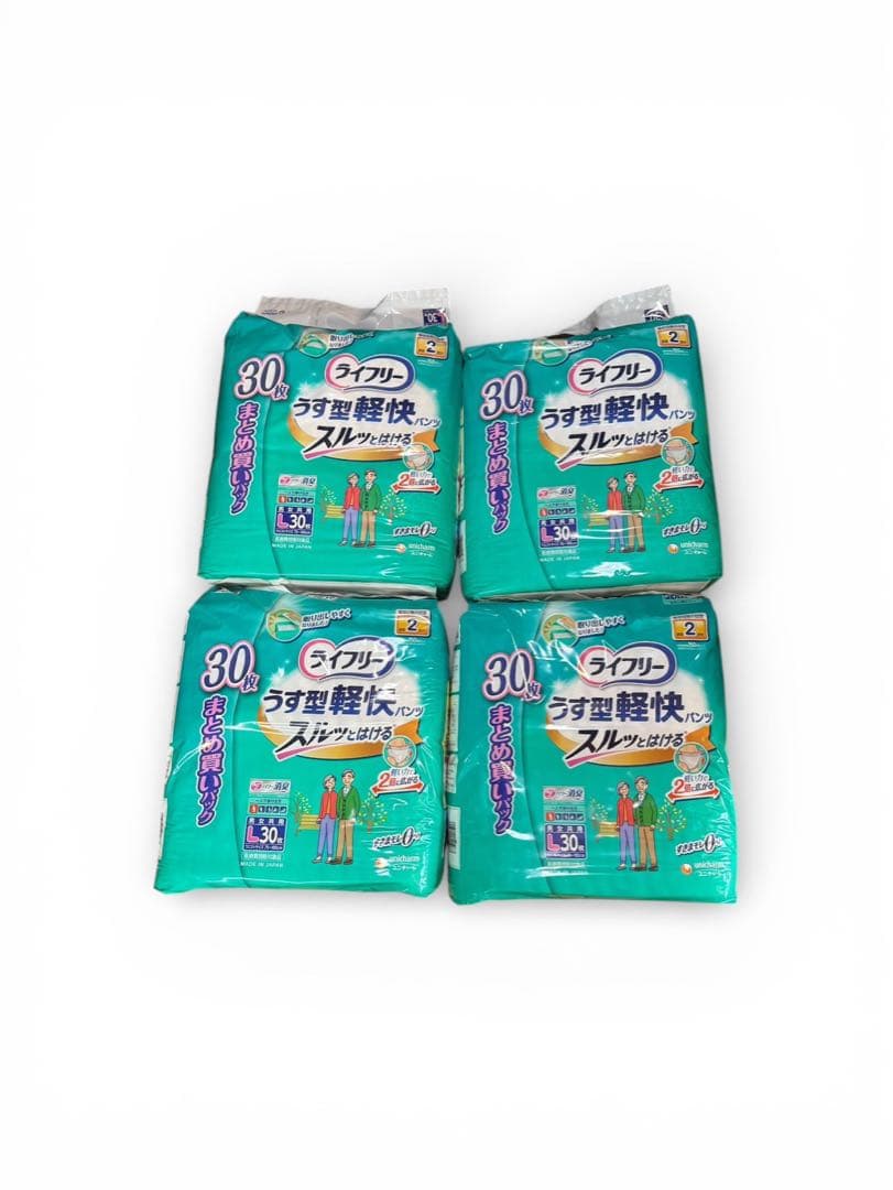 ライフリー　うす型軽快パンツ Lサイズ　30枚入り×4パック