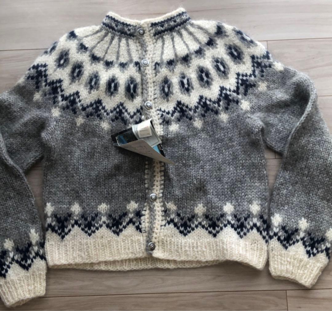 アイスランド製ハンドニットノルディックカーディガン美品ICELANDセーター