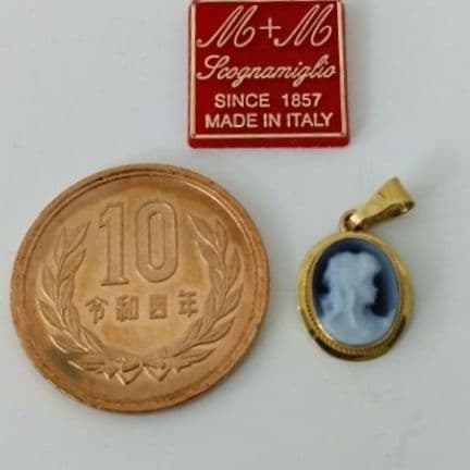CAMEO ／希少・超極小カメオペンダントトップK18刻印／ イタリア製／未使用