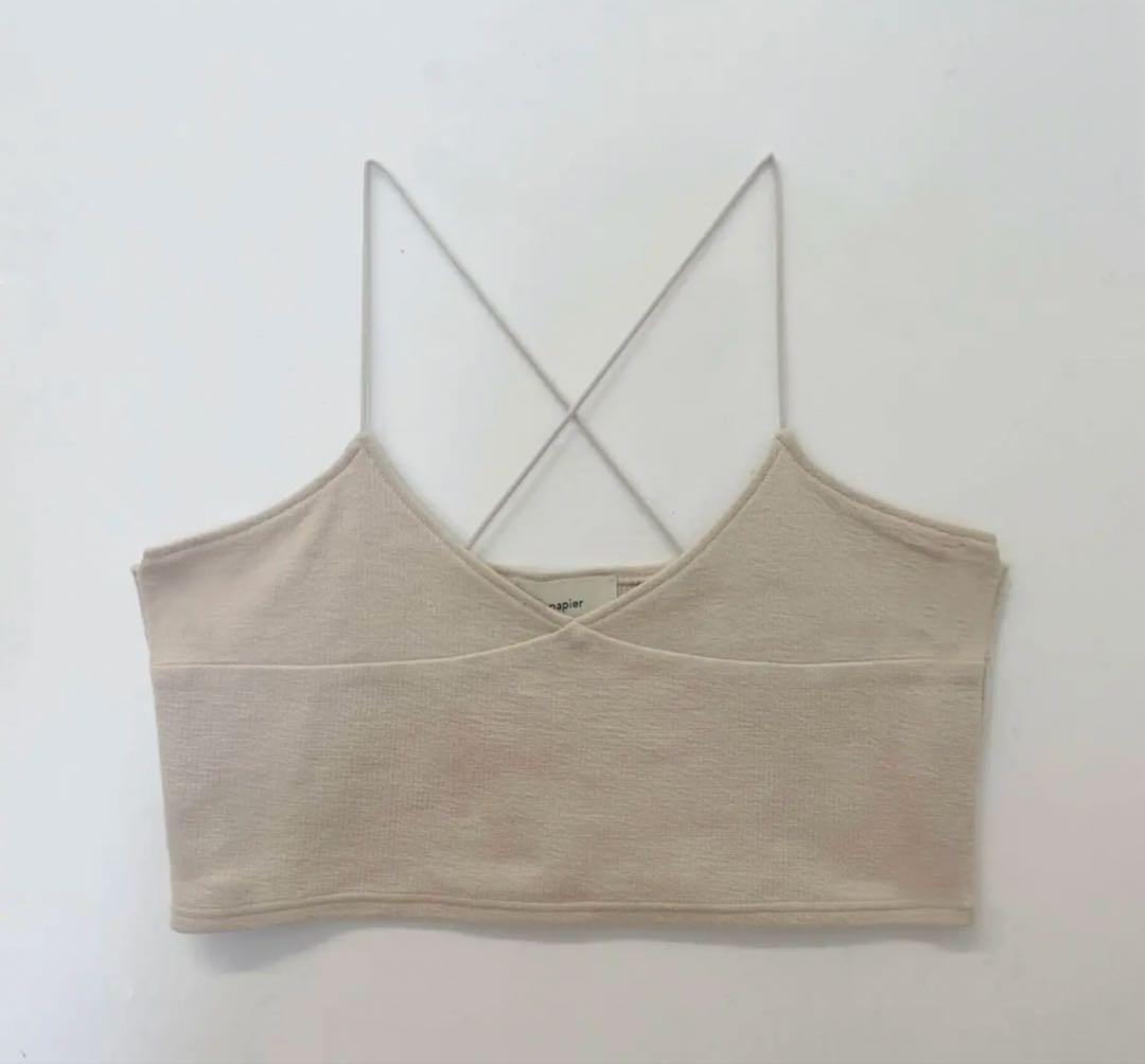 【papier】Cross Cami / Beige