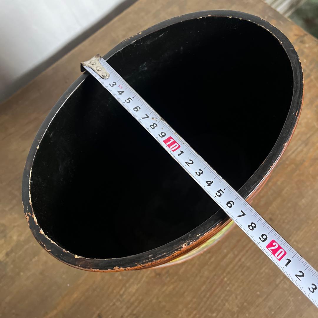 ヨーロッパ雑貨 アンティーク◾️トールペイント 木製ゴミ箱 ダストボックス 屑カゴ