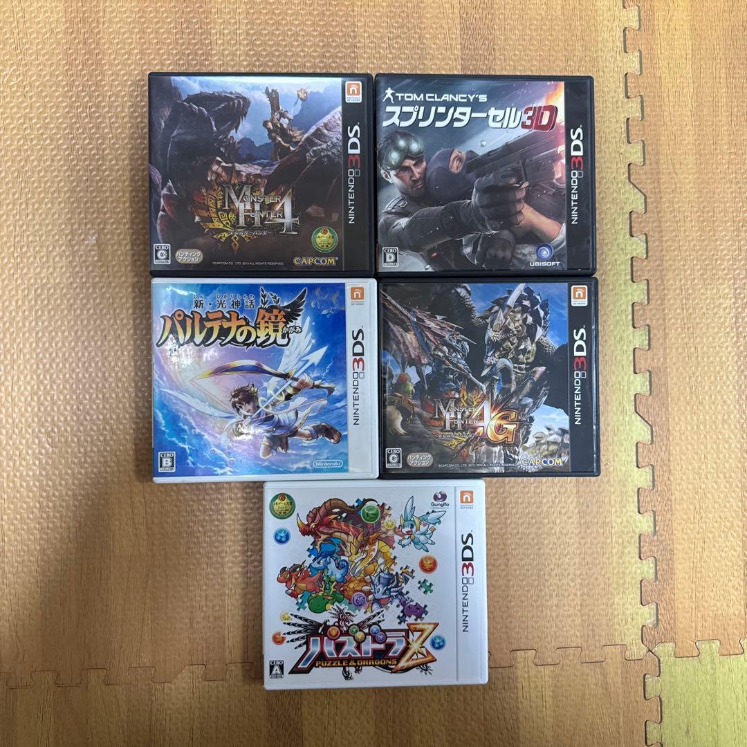3DSソフトパッケージ付きまとめ売り計5点、パズドラのタッチペン付き