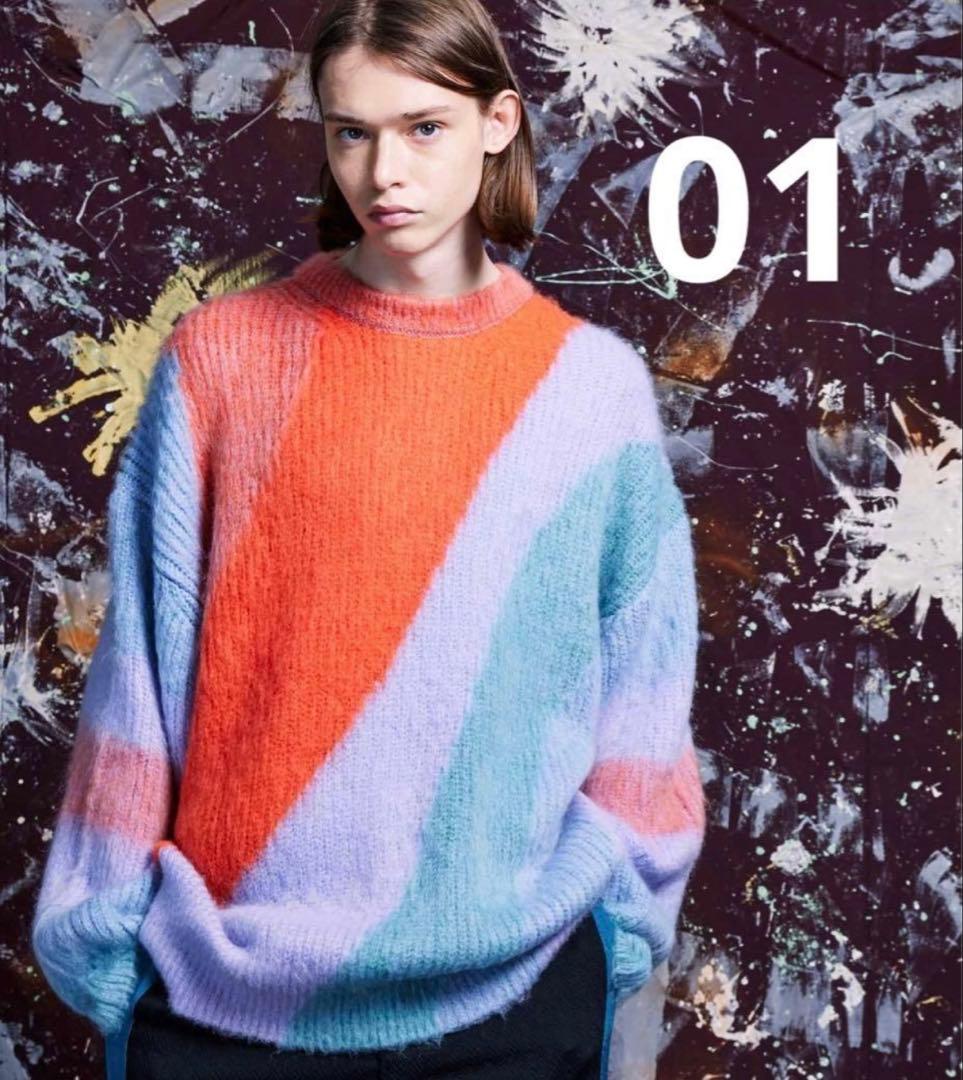 メゾンスペシャル　ウェーブグラデーションシャギープライムオーバーモヘヤニット