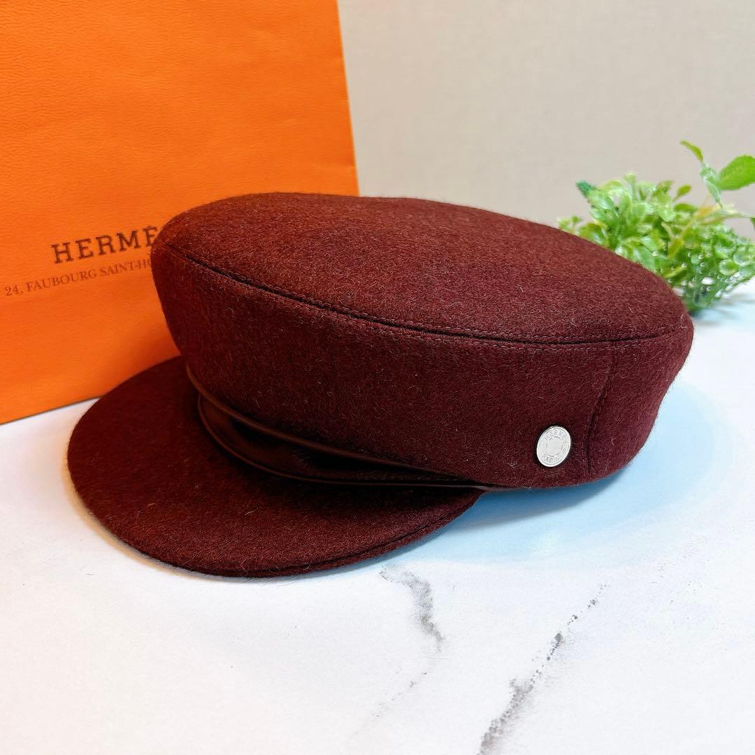 エルメス　キャスケット　セリエ　ボルドー　サイズ57