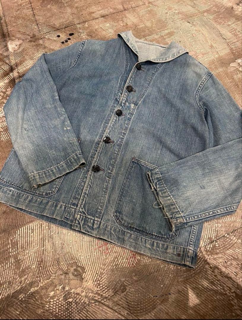 40s〜50s US NAVY ショールカラーカバーオール ヘチマ襟
