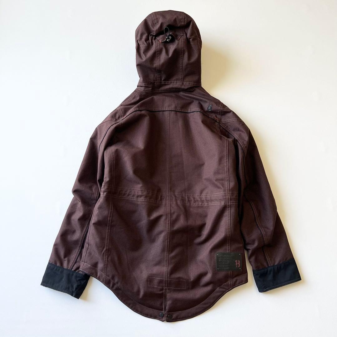 3267【美品】バートン　ジャケット ファー付き 千鳥格子　S ブラウン