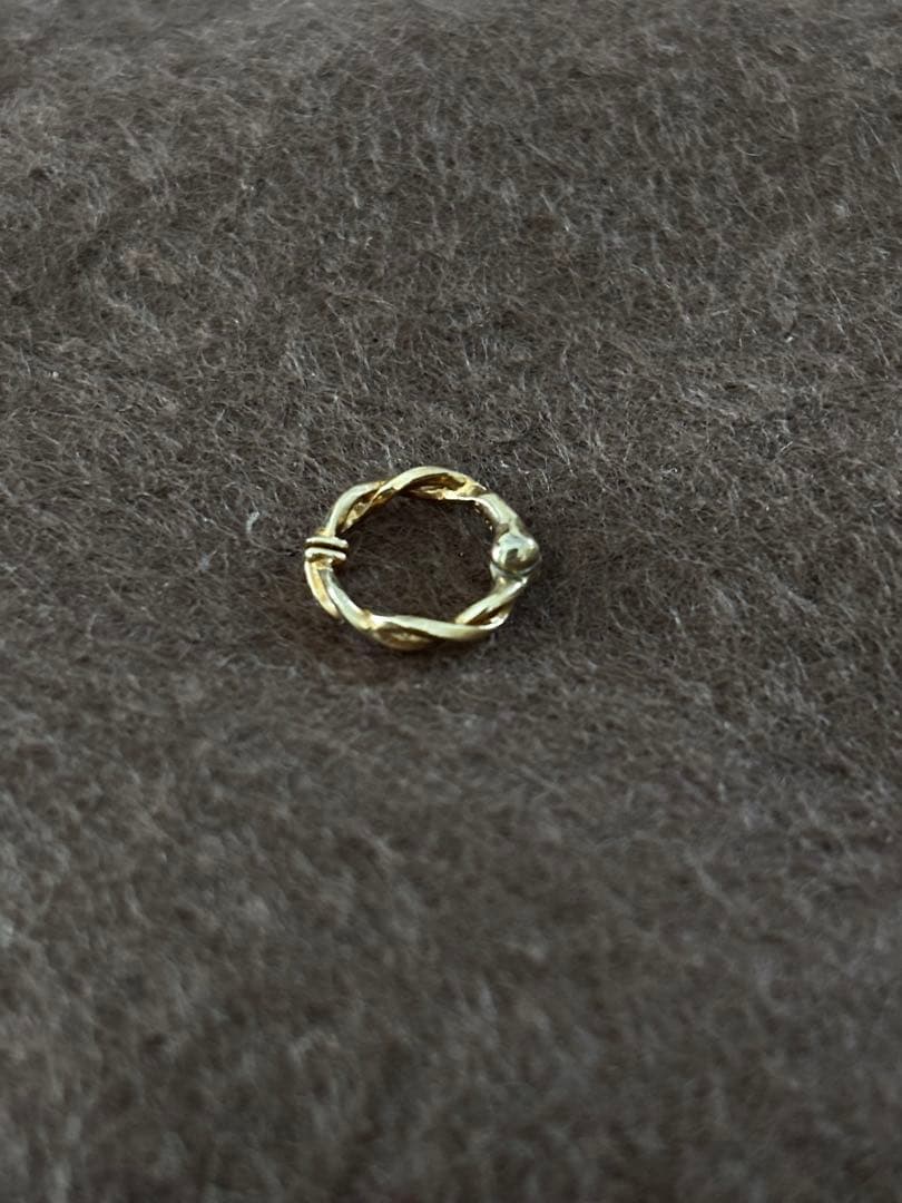 片耳　アガット フープ ピアリング K10 agete /24-1737