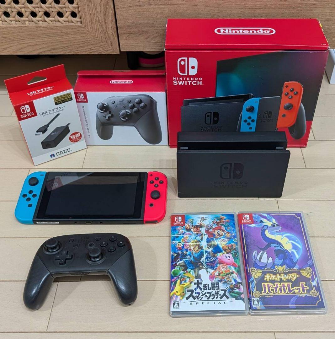 Switch 本体 Proコントローラー LANアダプター ソフトセット
