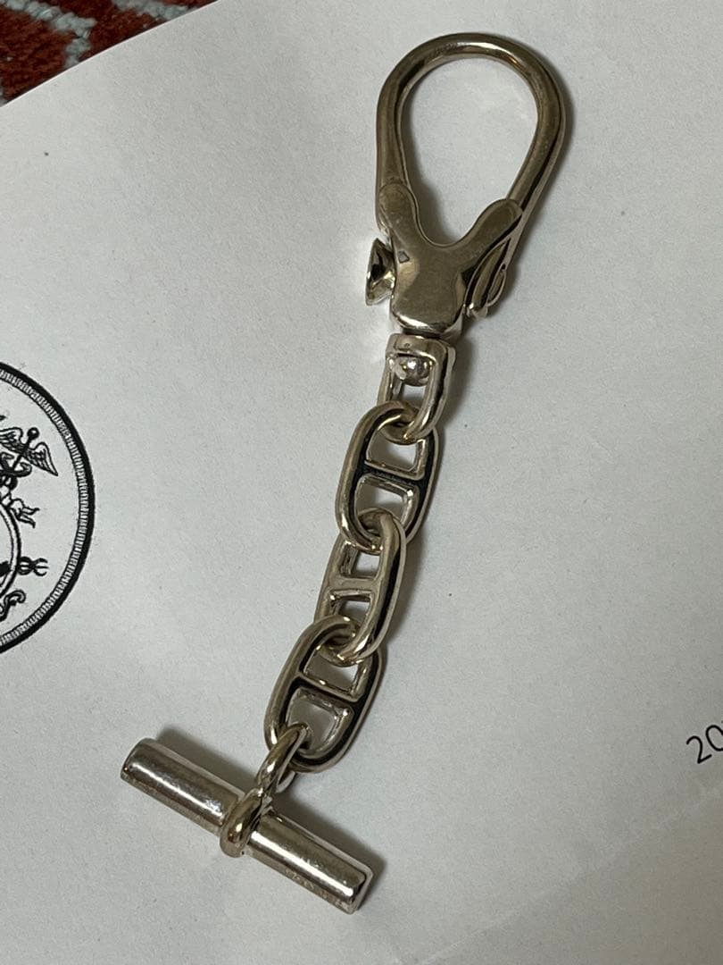 エルメス　シェーヌダンクル　キーリング　正規店アフターケア済　キーホルダー