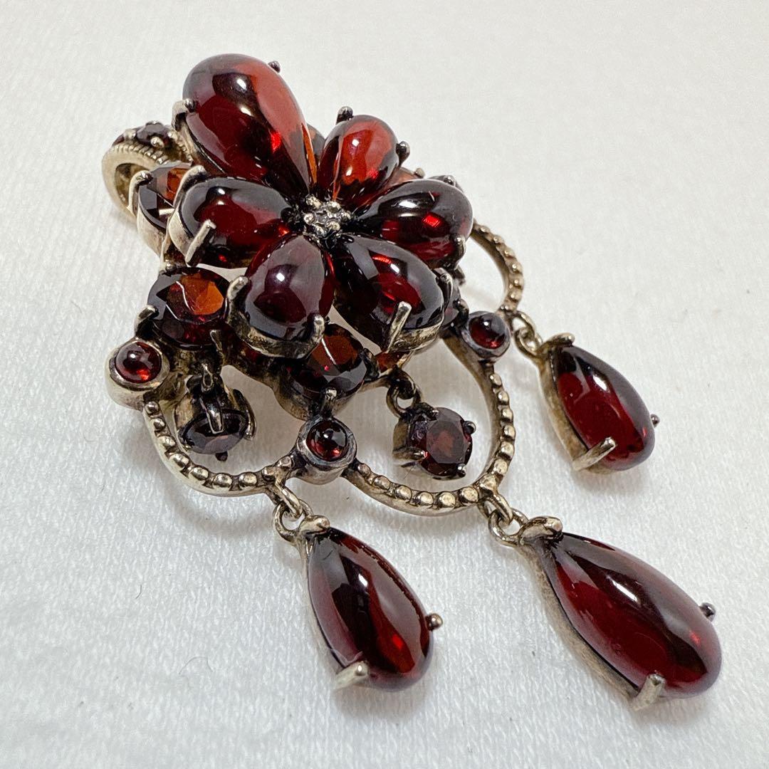 碌山 ロクザン ゴールドカラー SILVER925 ガーネット ブローチ