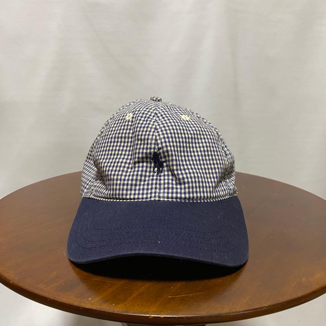 g*p様 90s ポロ ラルフローレン ギンガムチェック キャップ 刺繍ロゴ
