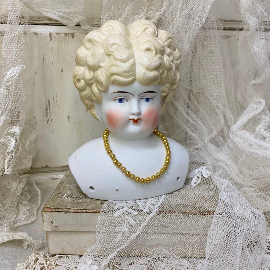 ドイツアンティーク パリアンドール チャイナヘッドドール ヘッド ブロンド