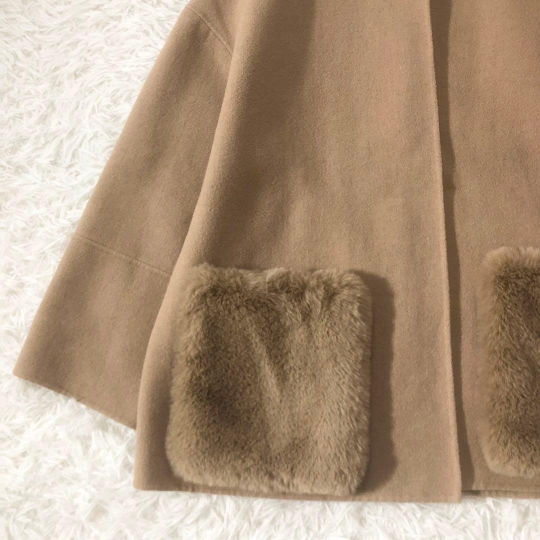 大人気 ミラオーウェン ファーポケット リバーコート 2way ノーカラー