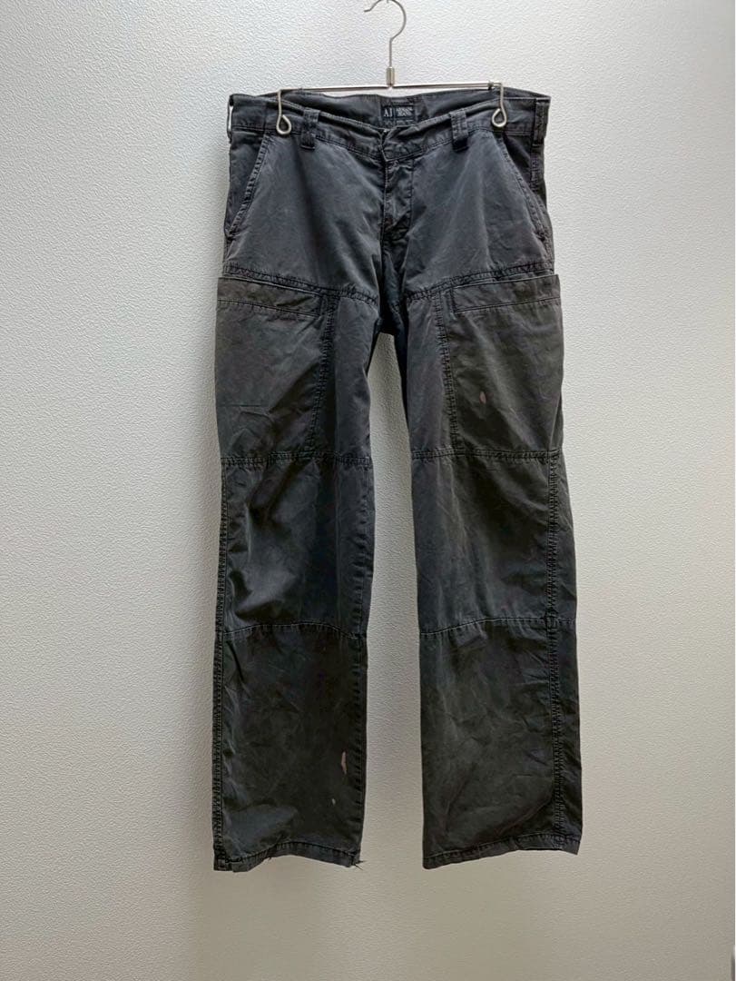 90s アルマーニジーンズ ポプリン パンツ ブラック　イタリア製