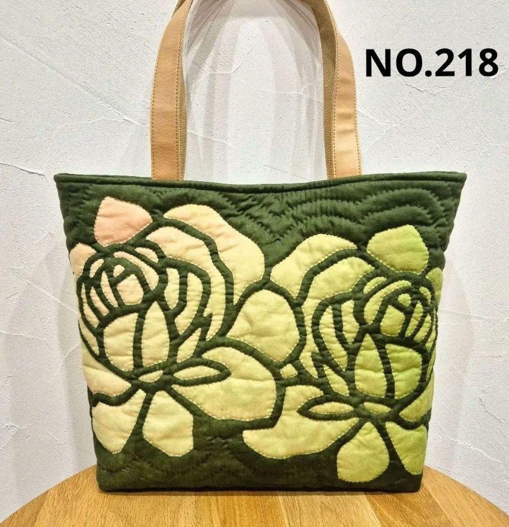 NO.218 ハワイアンキルト トートバッグ ハンドメイド ロケラニ(薔薇)♪
