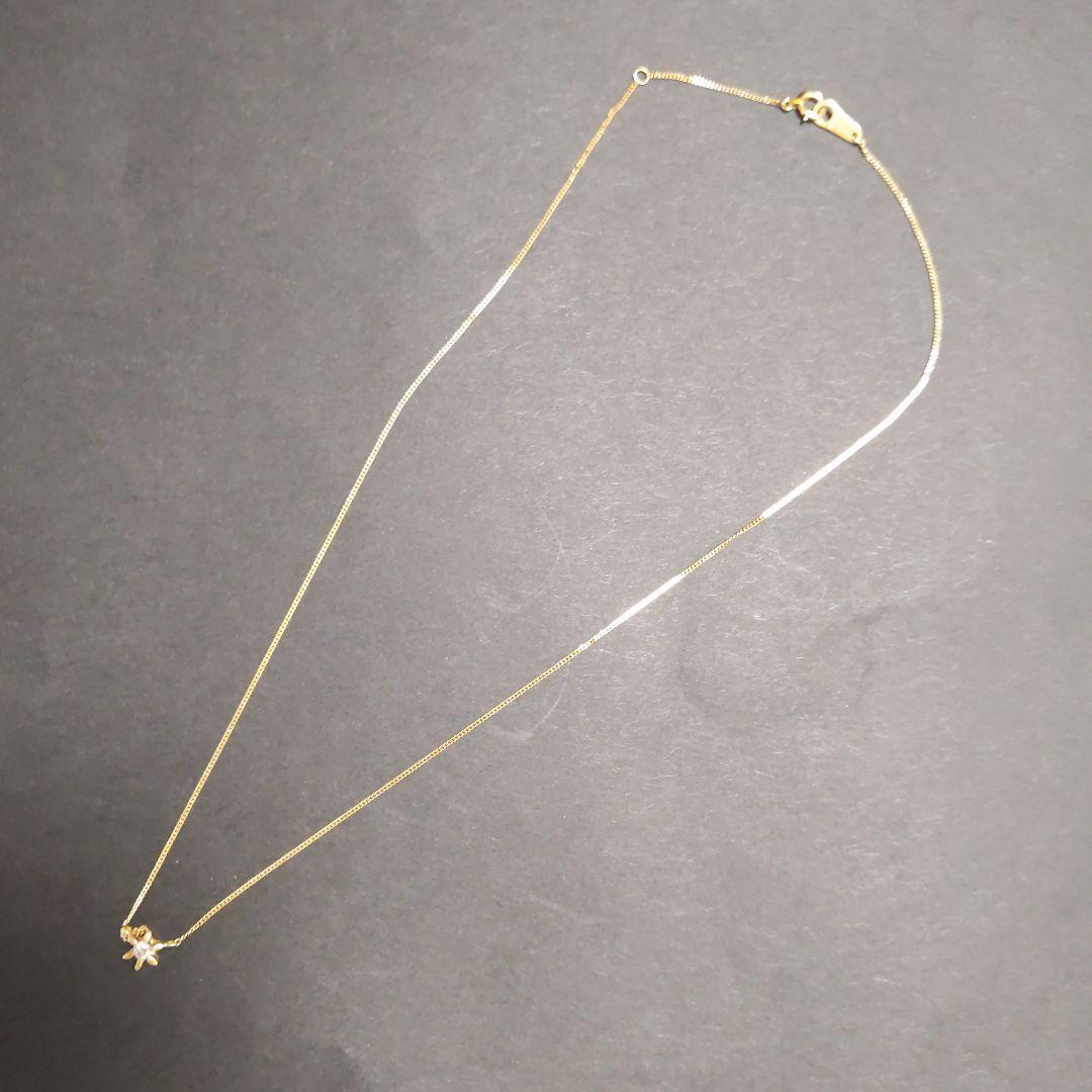 18金.ダイア　 星型チャーム ネックレス