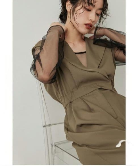 美品 niana ニアナ スタンドアウトカラーオールインパンツL 大きいゆったり