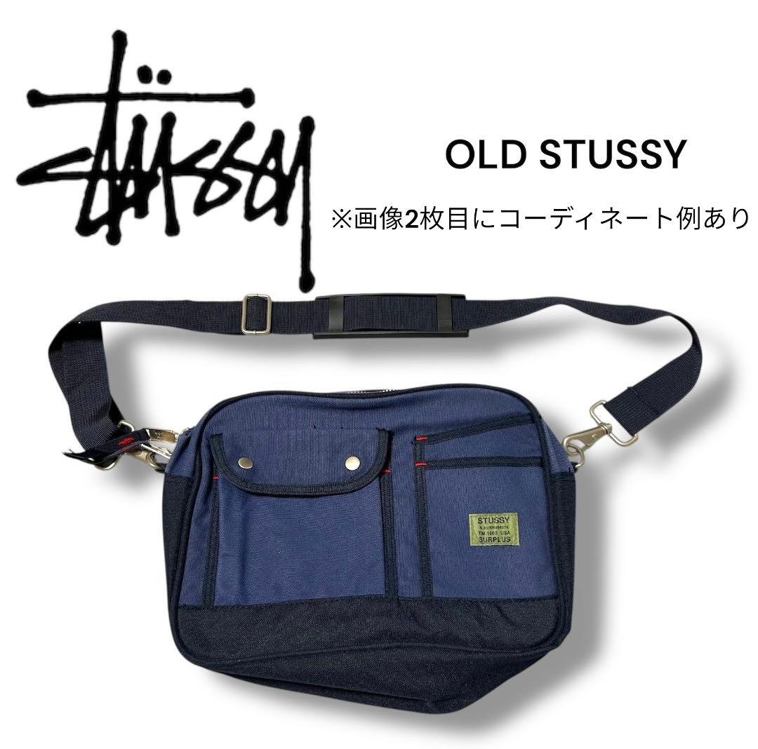 【激レア】OLD STUSSY 90s ショルダーバッグ ヴィンテージ ネイビー