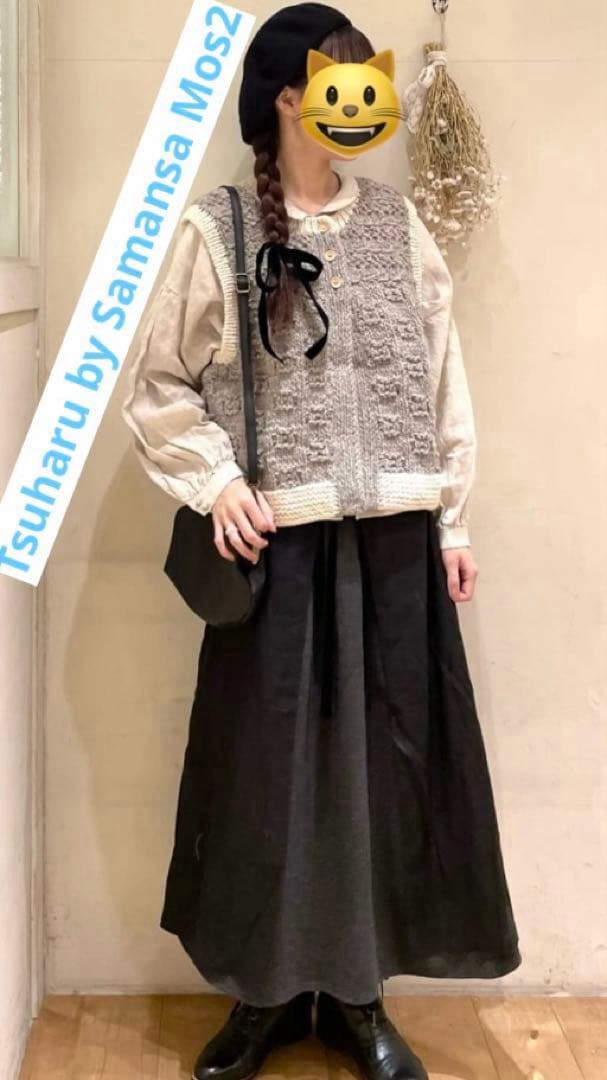 プロクリーニング済 超美品 Tsuharu ペルーニット 手編み前後ろ着ベスト