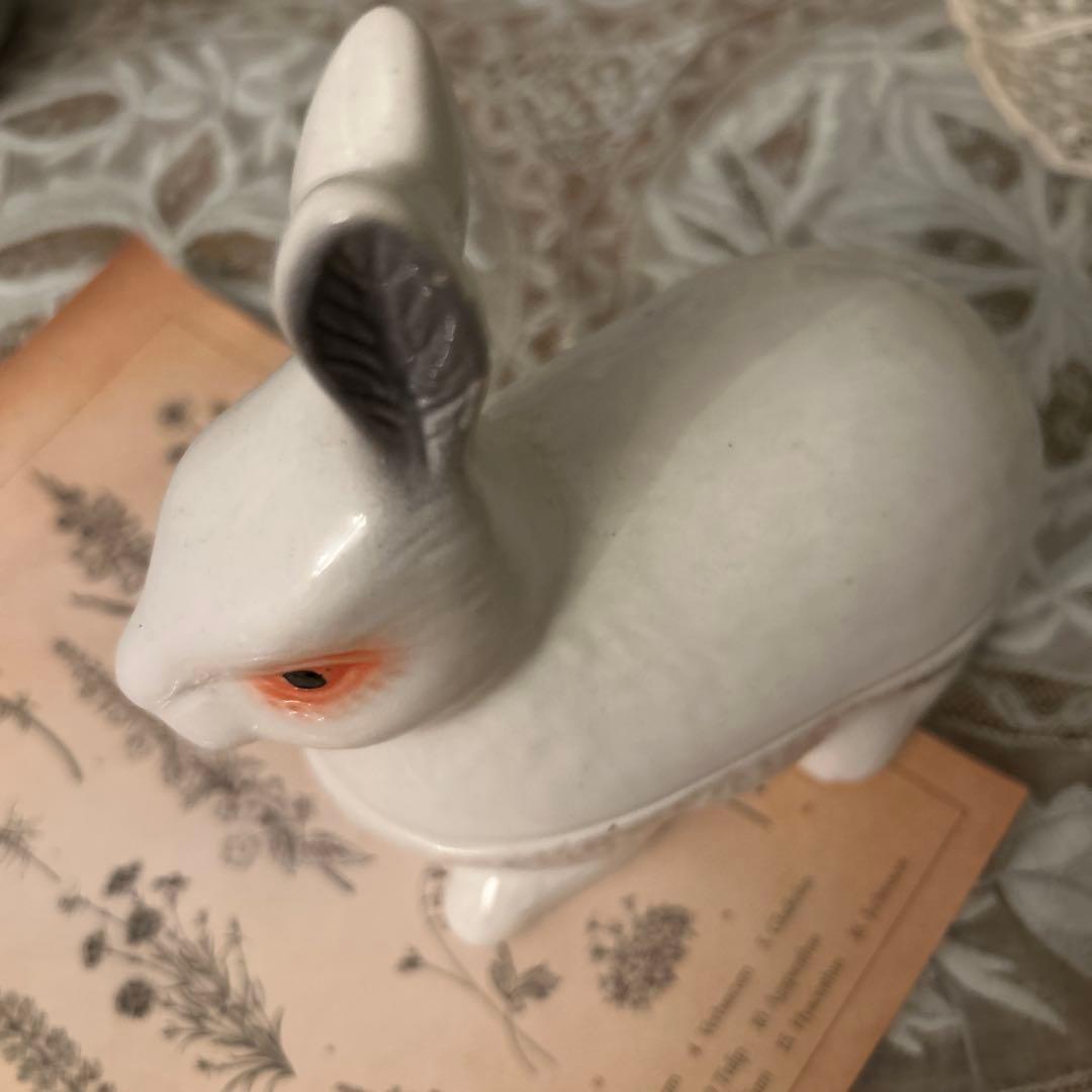 ミニ！フランスアンティークうさぎテリーヌポットバニーラビットミシェル・コーガン