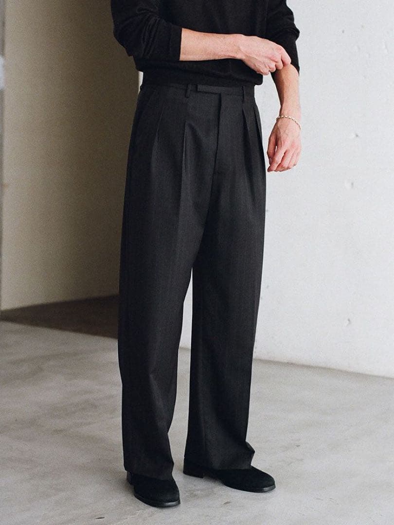 パンツ Wool Chalk Stripe Slacks