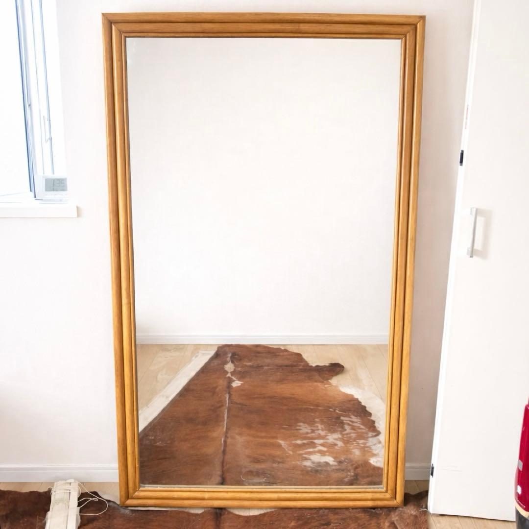 ヴィンテージ 木製フレーム 姿見 ミラー 大型 全身鏡