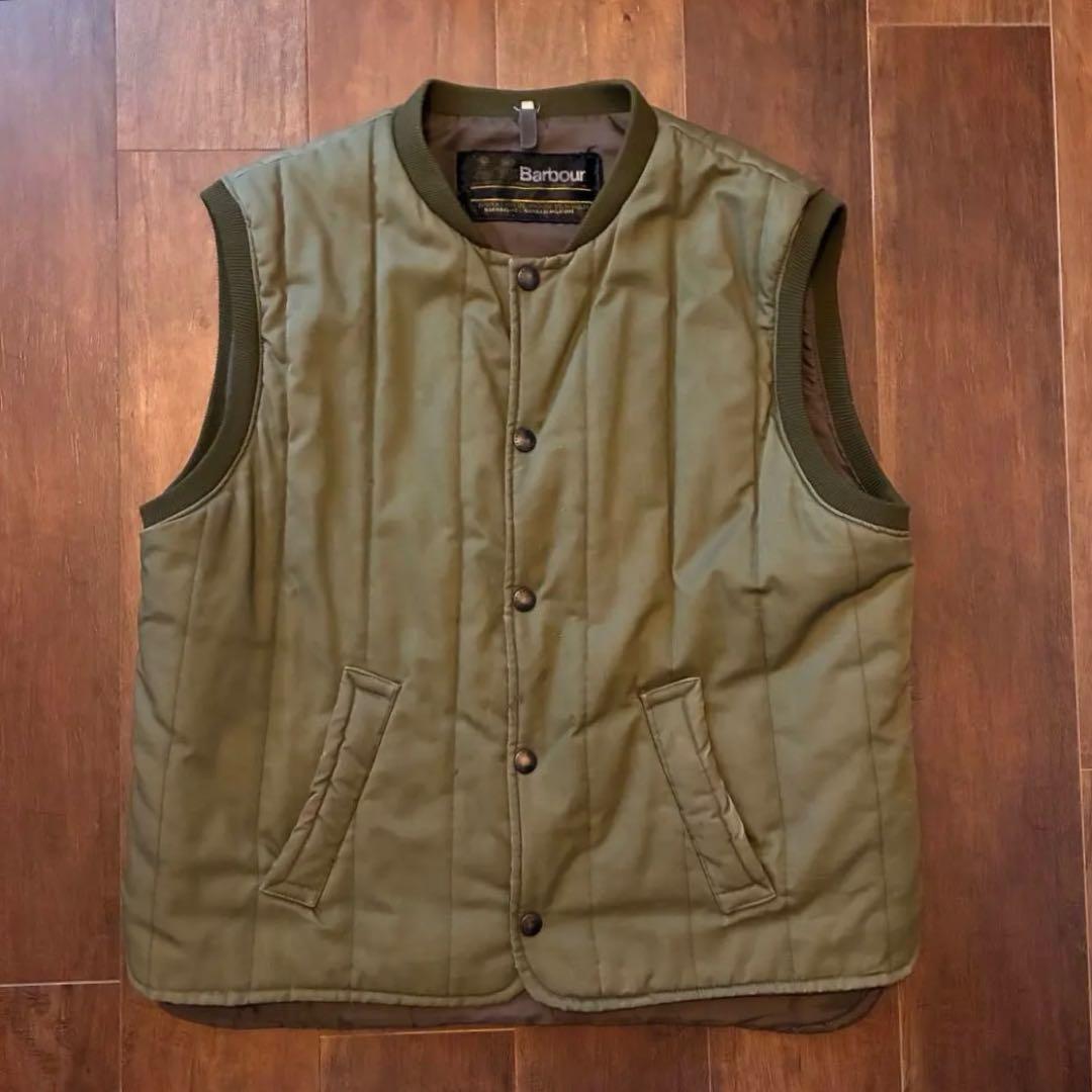 80s 2ワラント uk vintage バブアー キルティングベスト 古着