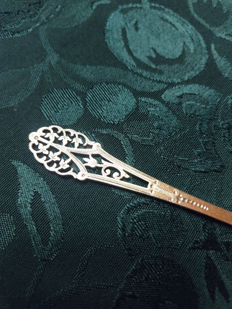 透かし細工　純銀　バターナイフ