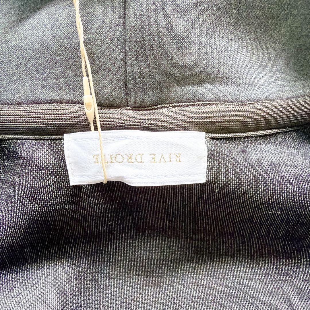 新品タグ付き⚑リブドロワ　スポンジダンボール ZIPパーカー　フリー　グレー