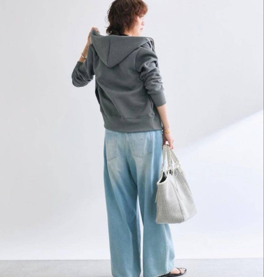 新品タグ付き⚑リブドロワ　スポンジダンボール ZIPパーカー　フリー　グレー