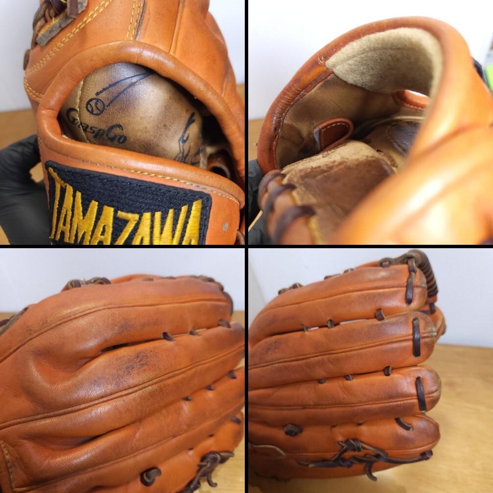 タマザワ 日本製 ヒーローシリーズ 平裏ディア 左投げ用 外野用 硬式グローブ