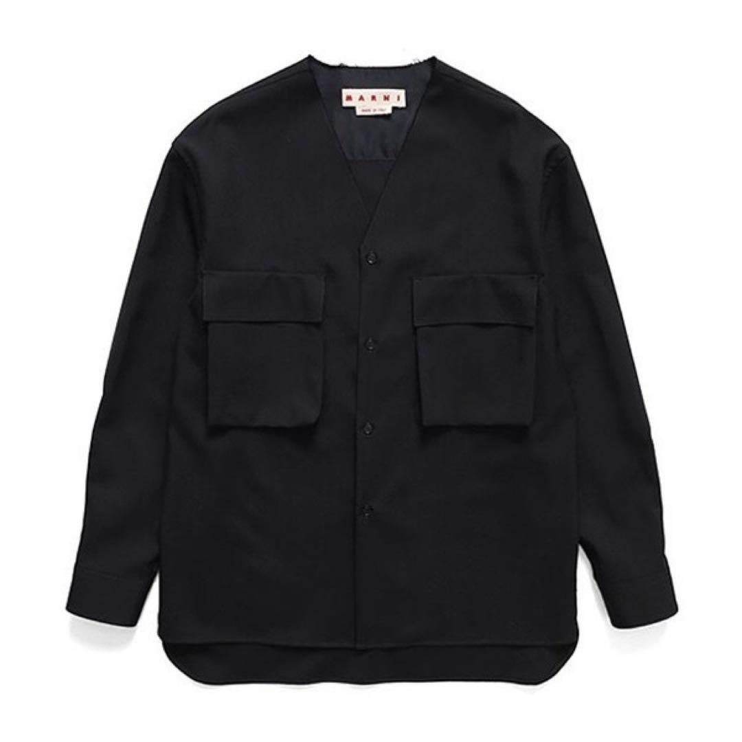 MARNI マルニ トロピカルウール ノーカラーシャツ