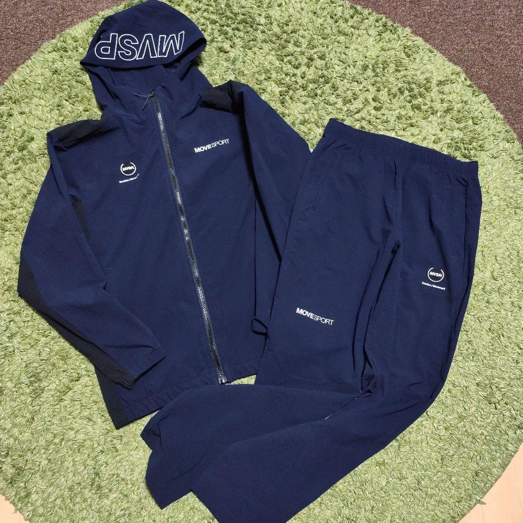 処分価格　美品　DESCENTE フード付き　上下　ピステ　M ネイビー