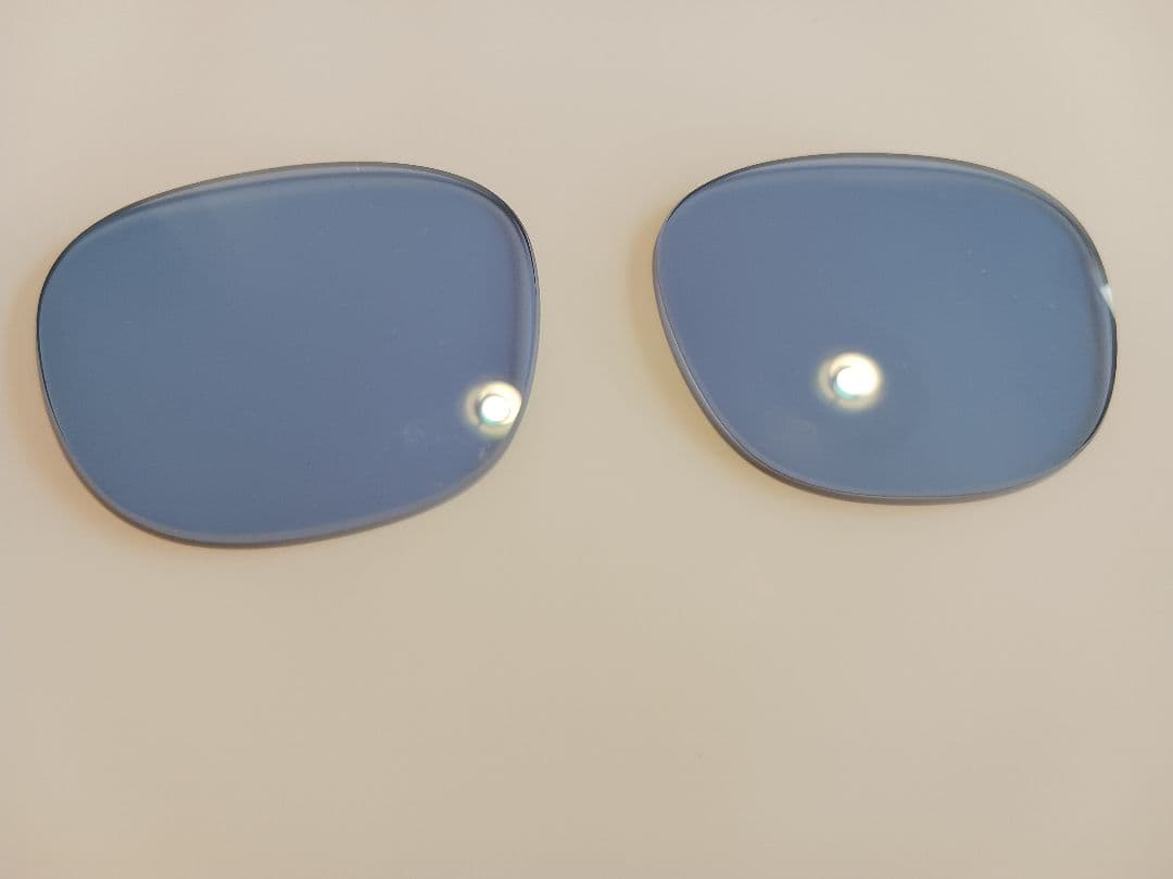 金子眼鏡店、青色楕円形メガネレンズ 反射防止コーティング