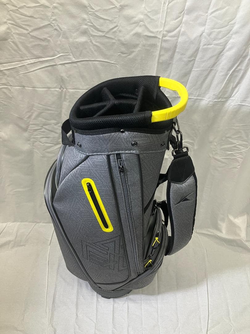 ア*リ様 み*︎様 【新品】AXEL キャディバッグ シルバー×イエロー 9型