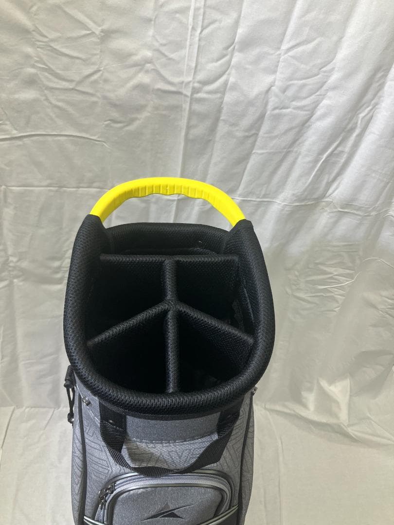 ア*リ様 み*︎様 【新品】AXEL キャディバッグ シルバー×イエロー 9型