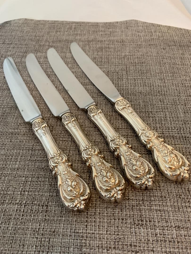 REED & BARTON　純銀スターリングシルバー製　テーブルナイフ4本