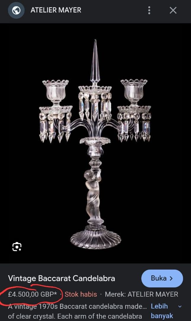 BACCARAT バカラ キャンドルスタンドメダイヨン.シャンデリア.2灯