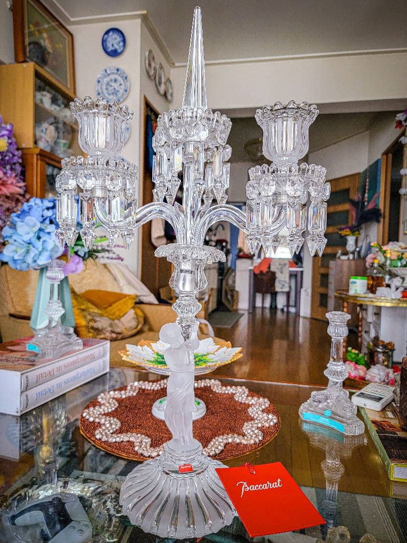 BACCARAT バカラ キャンドルスタンドメダイヨン.シャンデリア.2灯