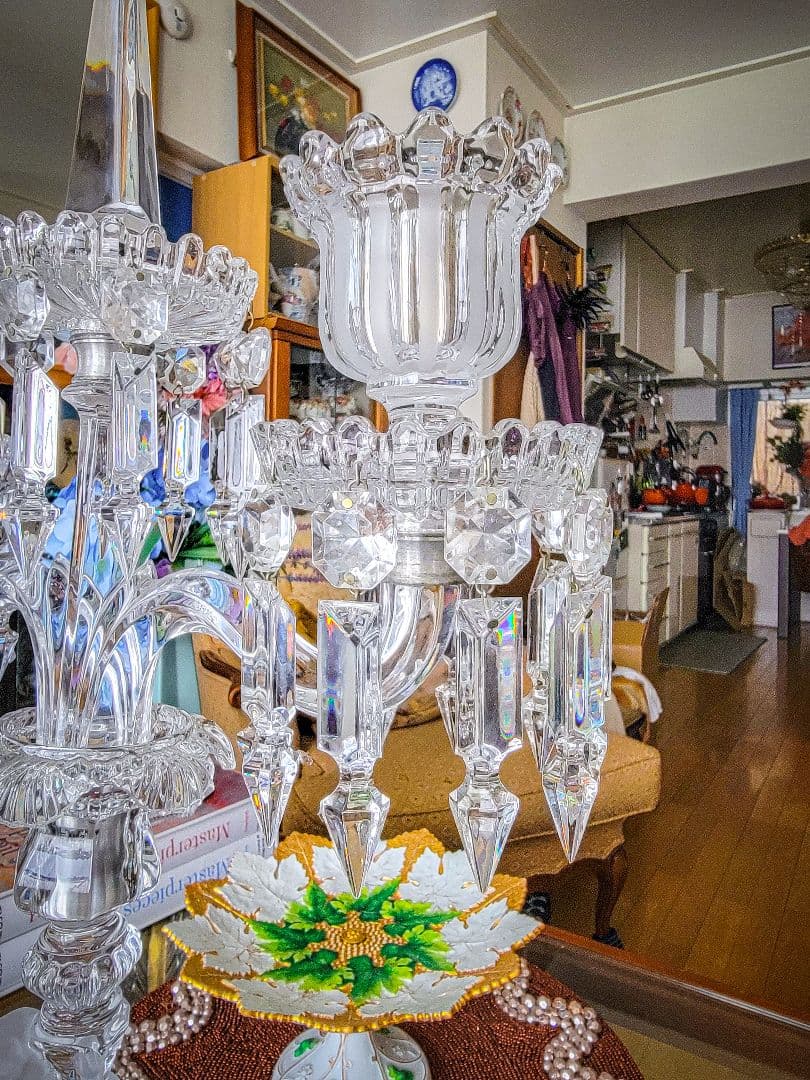 BACCARAT バカラ キャンドルスタンドメダイヨン.シャンデリア.2灯