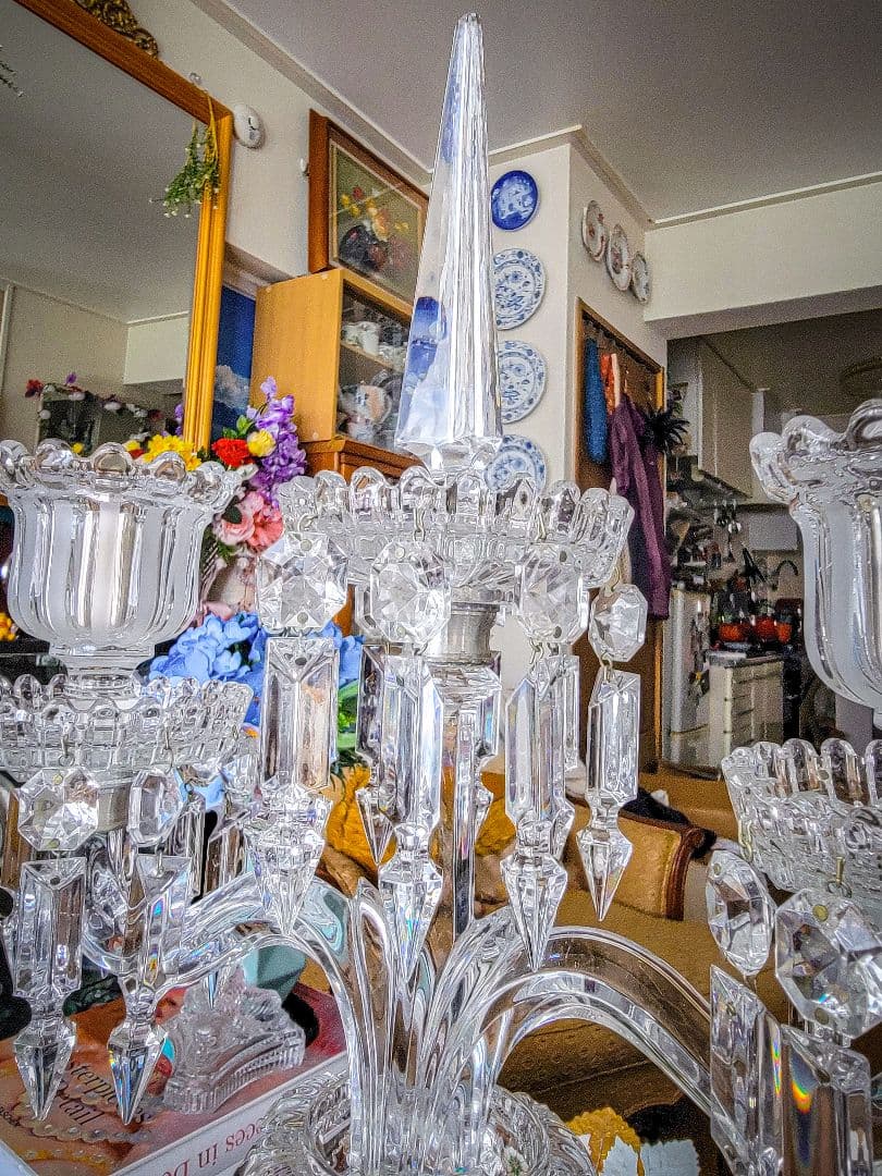 BACCARAT バカラ キャンドルスタンドメダイヨン.シャンデリア.2灯