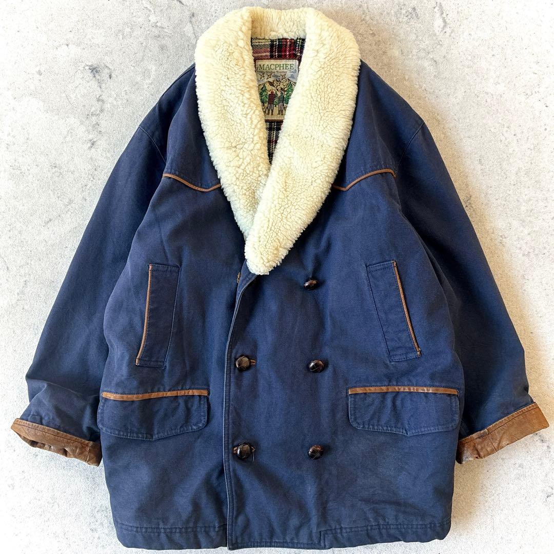 マカフィー グローブトロッター ダック地ムートンボア ハンティングジャケット青_
