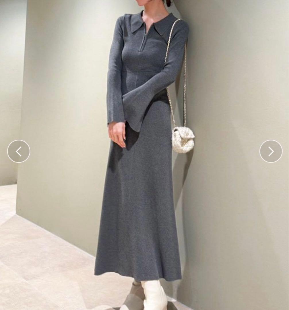 Sustainableスキッパーニットワンピース