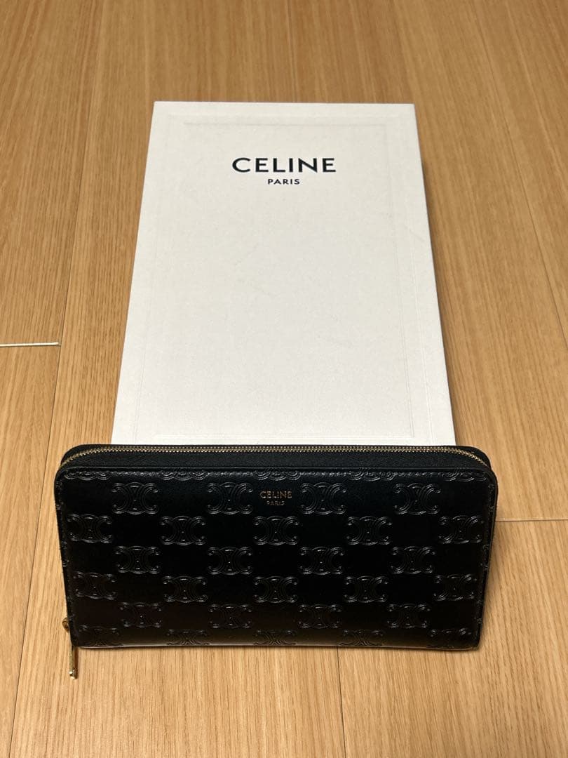 CELINE ブラックレザー 長財布