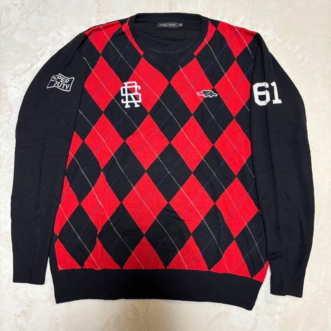美品　ROUGH & SWELL ダイヤモンド柄セーター XL