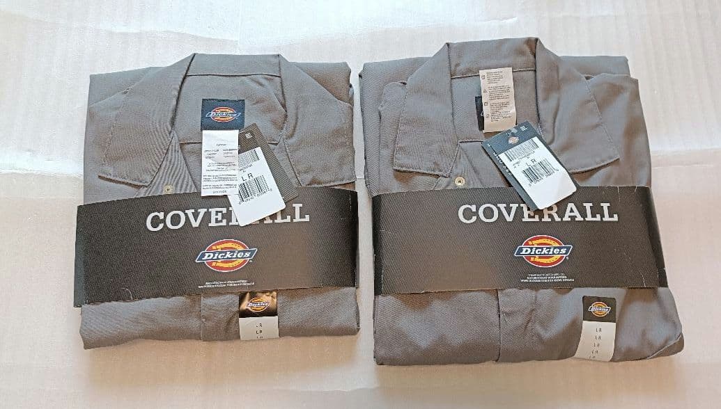 新品未使用 ディッキーズ 長袖 つなぎ L カバーオール グレー Dickies