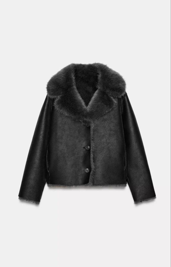 ZARA リバーシブル　ショートフェイクファーコート　S 新品