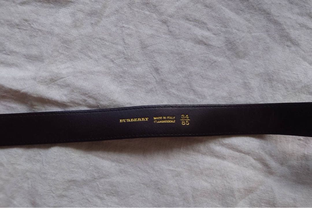 BURBERRY チェック柄 レザーベルト 34