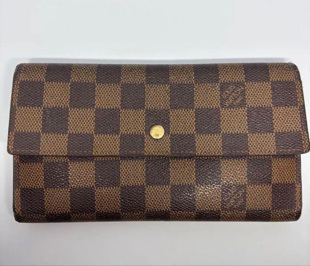 LOUIS VUITTON ルイヴィトン ダミエ 長財布 二つ折り ブラウン