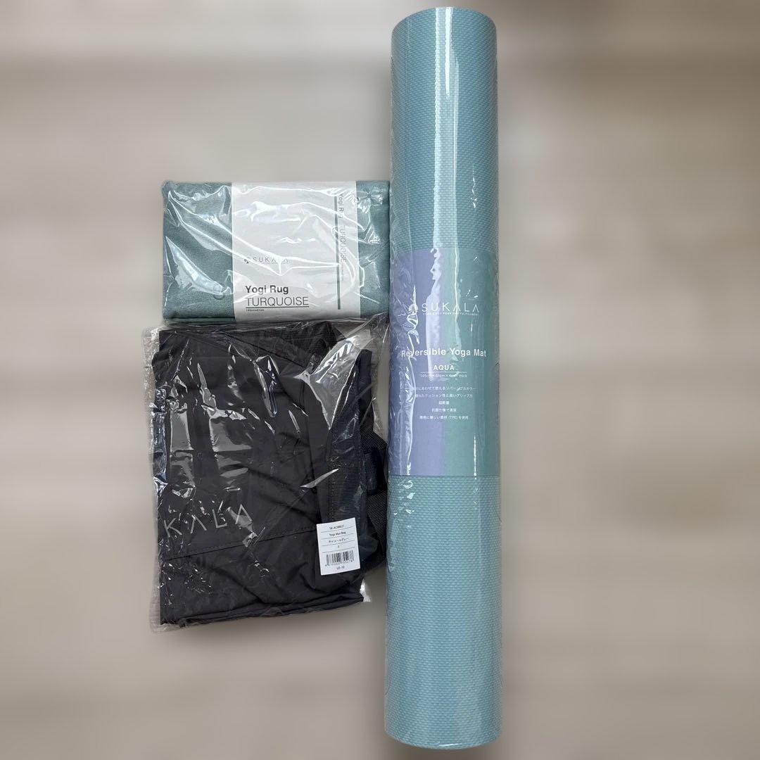 【未使用】3点セット　SUKALA リバーシブルヨガマット＋マットケース＋ラグ